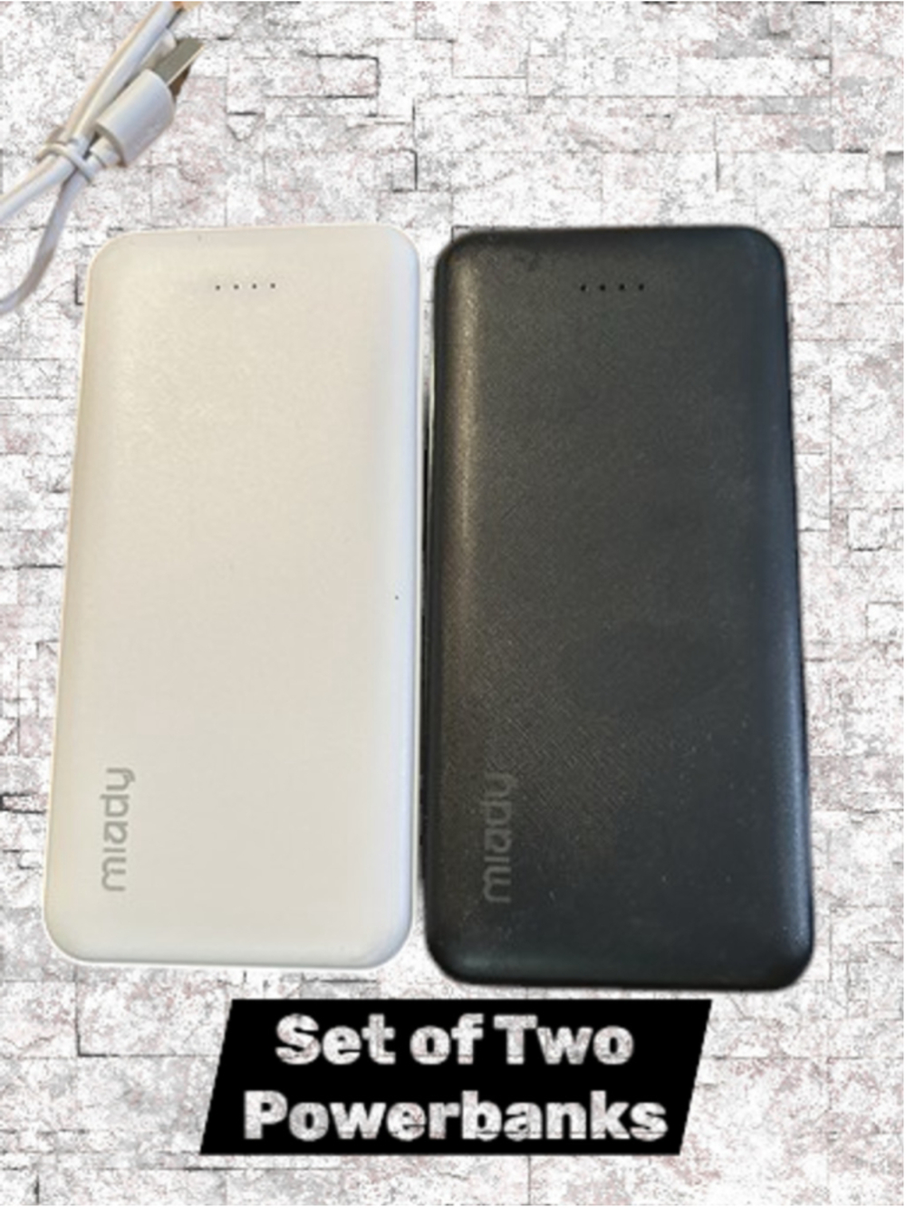 Miady Power Bank 2 Pack 10000mA Model AS-TPB21 One charging Cable included